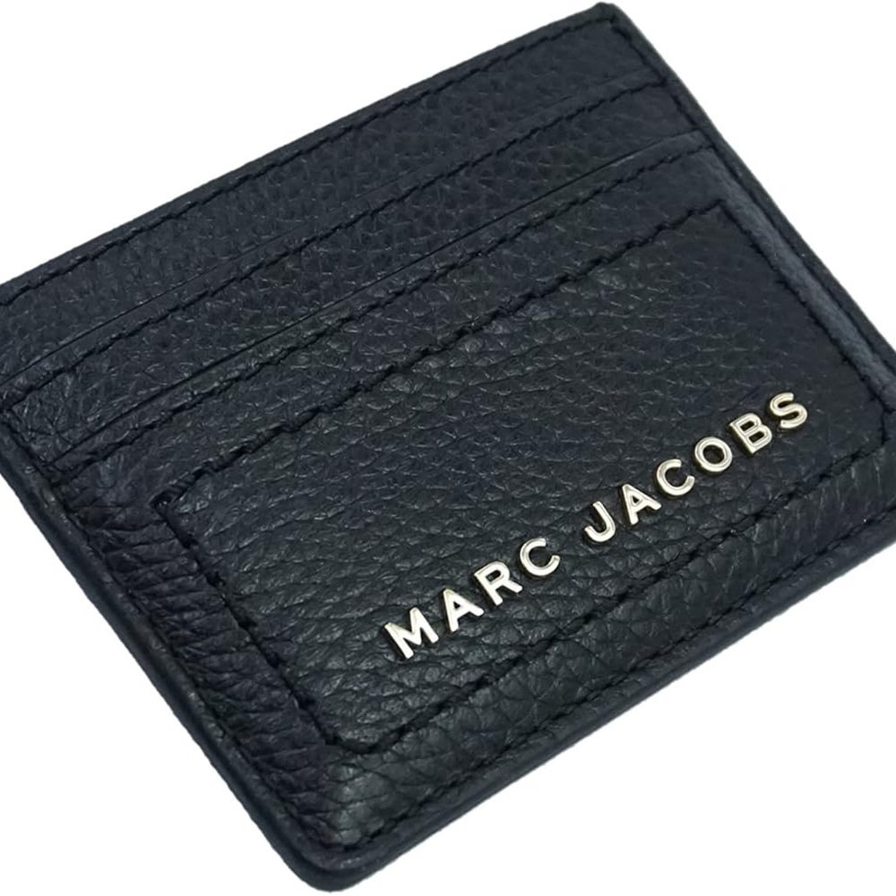Marc Jacobs Leather Card Case with Gold Logo